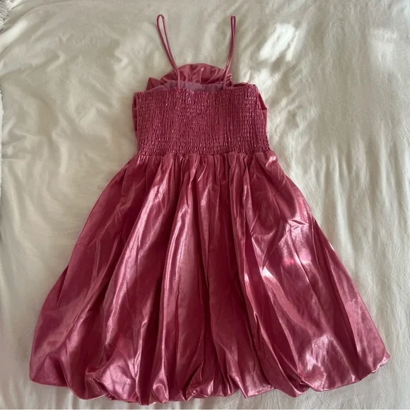 Sister Jane Pink Smocked Satin Mini Dress - Picture 10 of 15